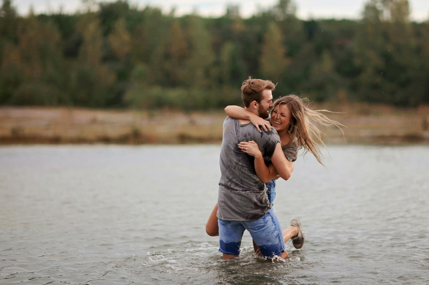 Happy Couple in Lake